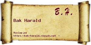 Bak Harald névjegykártya